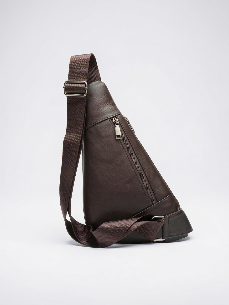 Petite Sacoche Bandoulière en Cuir Homme Zippée Compacte - 4
