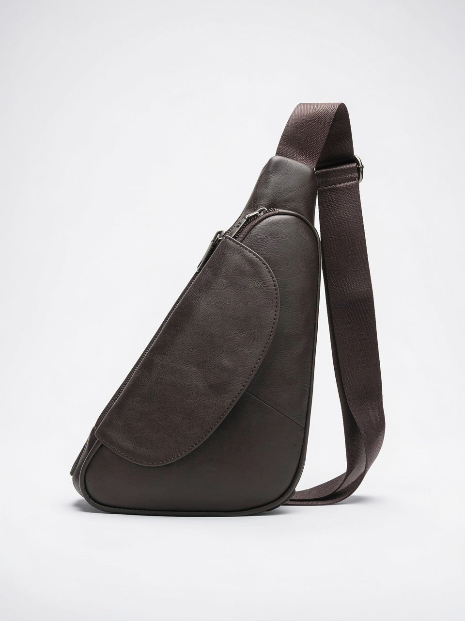 Petite Sacoche Bandoulière en Cuir Homme Zippée Compacte - 5