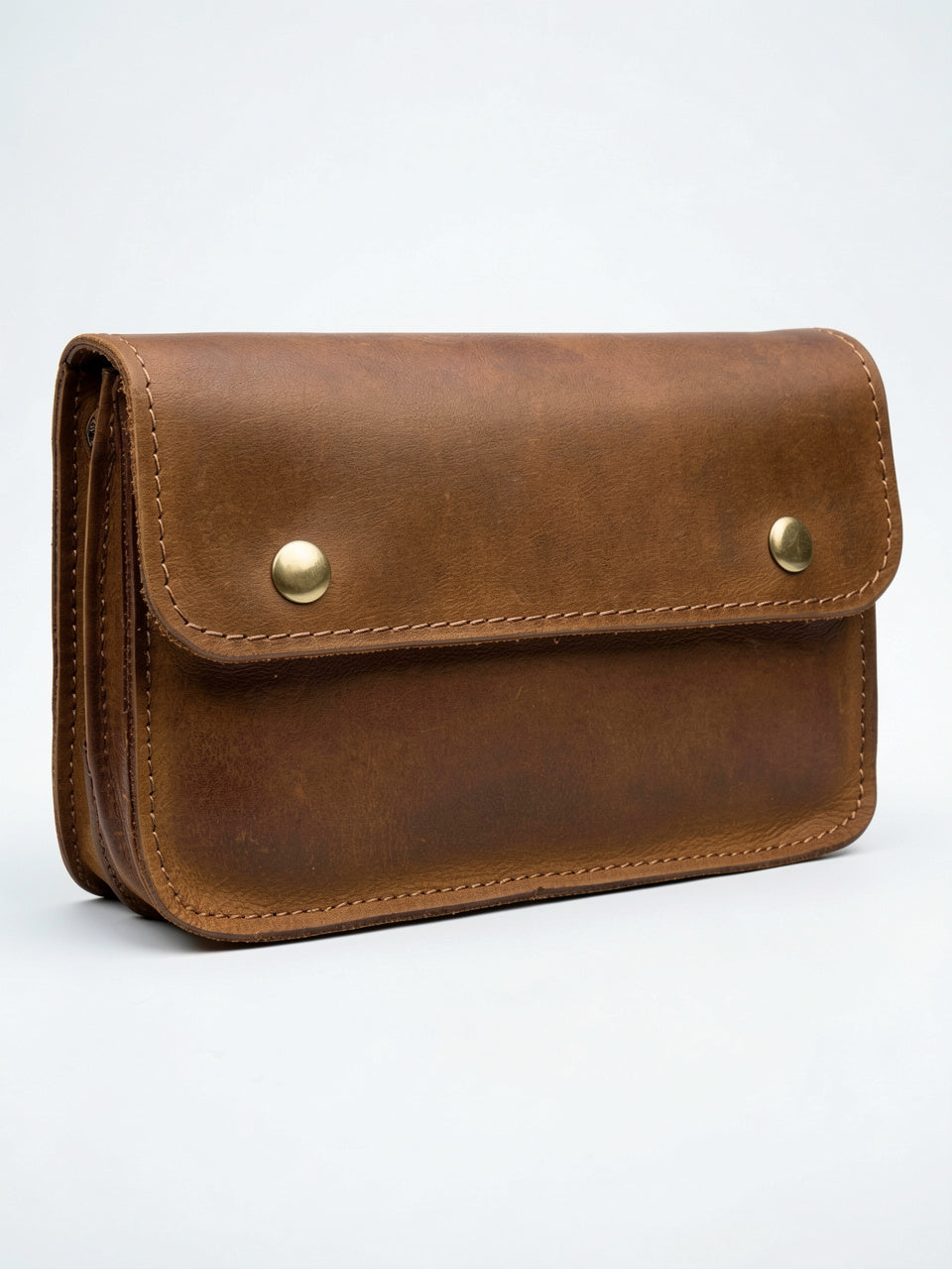 Pochette Homme Ceinture Cuir Compacte Téléphone - Marron