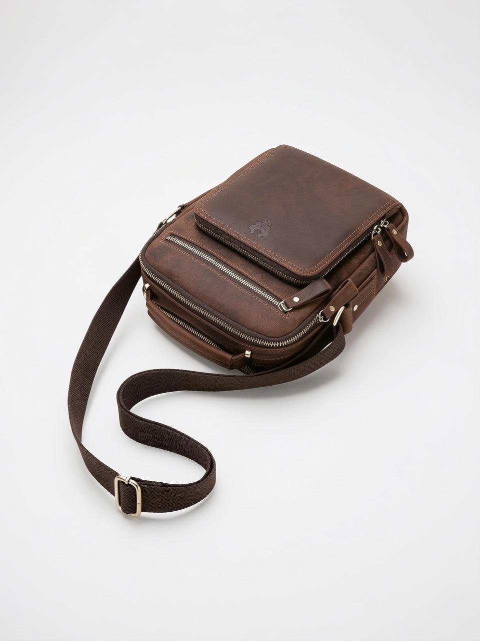 Sac Bandoulière pour Homme Poches en Véritable Cuir - 10