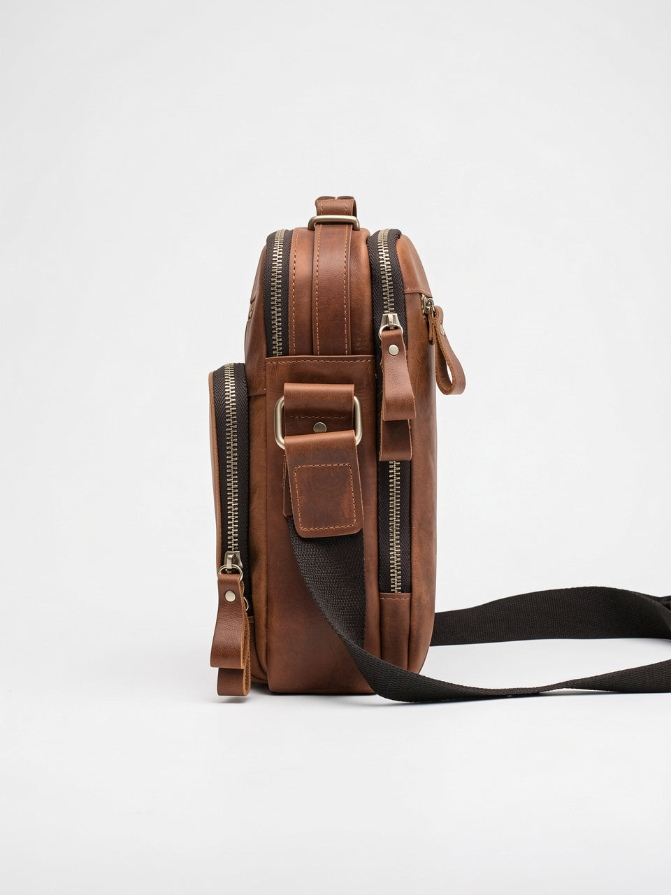 Sac Bandoulière pour Homme Poches en Véritable Cuir - 18