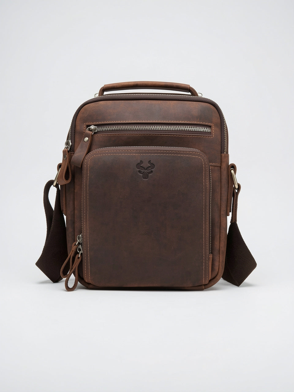 Sac Bandoulière pour Homme Poches en Véritable Cuir - 2