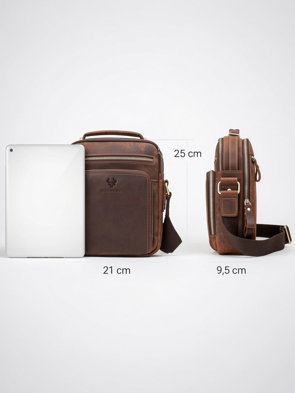 Sac Bandoulière pour Homme Poches en Véritable Cuir - 3