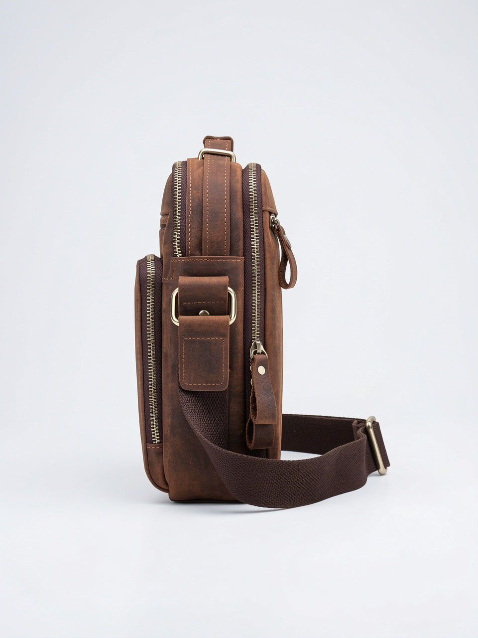 Sac Bandoulière pour Homme Poches en Véritable Cuir - 9