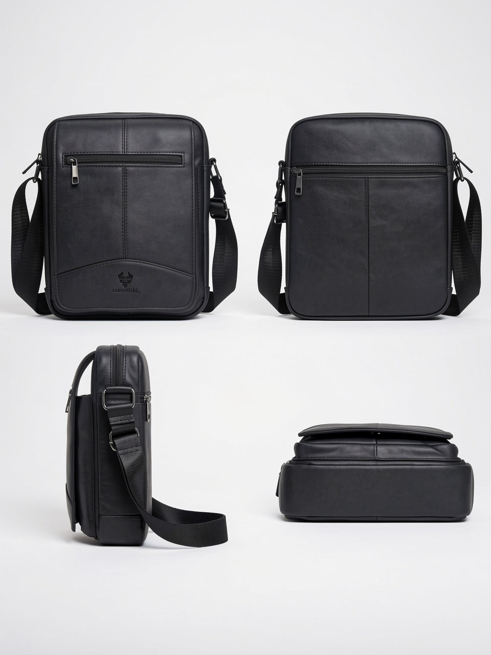 Sacoche authentique homme en cuir bandoulière zippée travail - 9