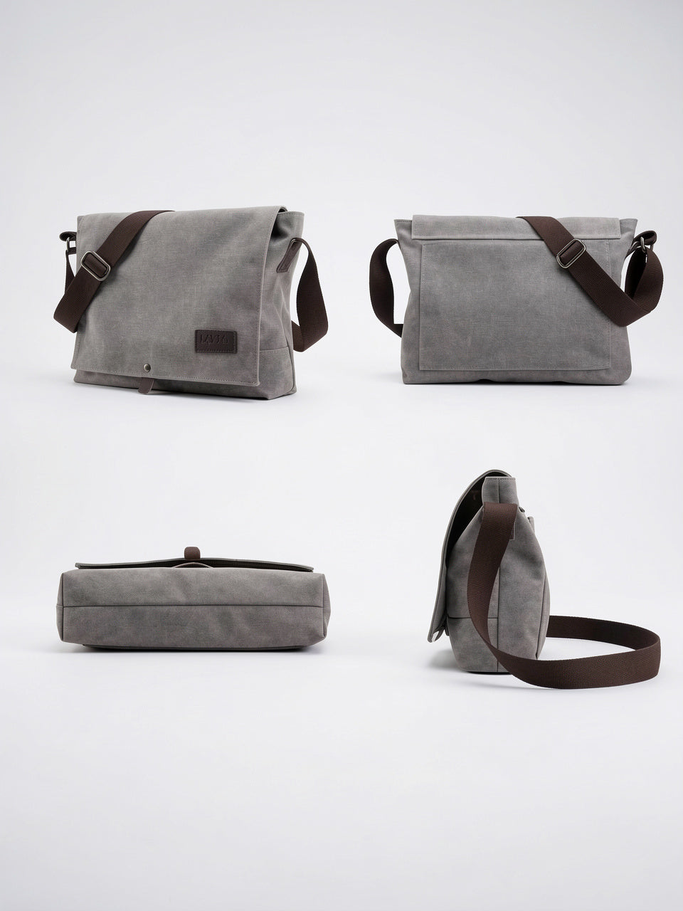 Sacoche Bandoulière Canvas Homme Poches Zippée Quotidien Rabat - 14