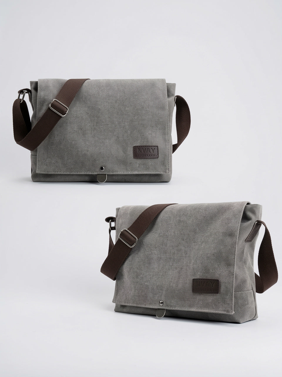 Sacoche Bandoulière Canvas Homme Poches Zippée Quotidien Rabat - 15