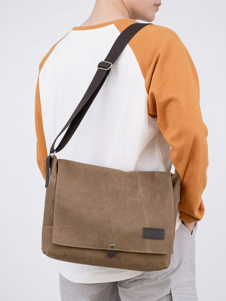 Sacoche Bandoulière Canvas Homme Poches Zippée Quotidien Rabat - 19