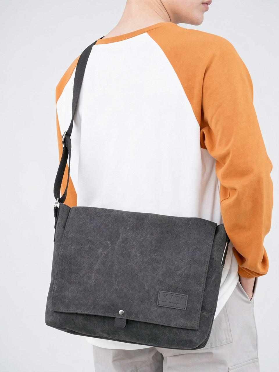 Sacoche Bandoulière Canvas Homme Poches Zippée Quotidien Rabat - 23