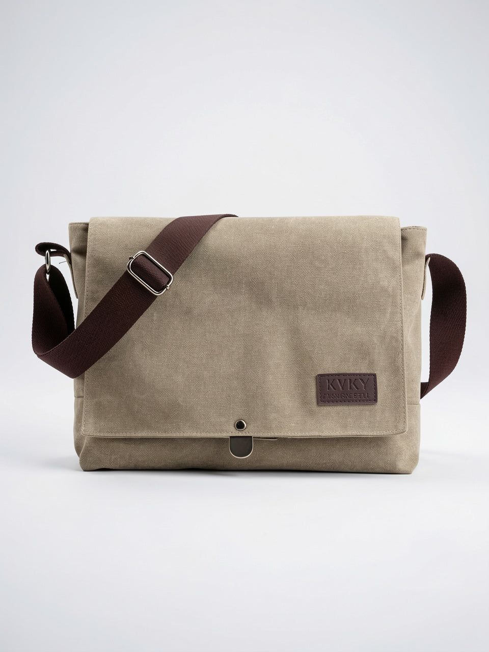 Sacoche Bandoulière Canvas Homme Poches Zippée Quotidien Rabat - Beige