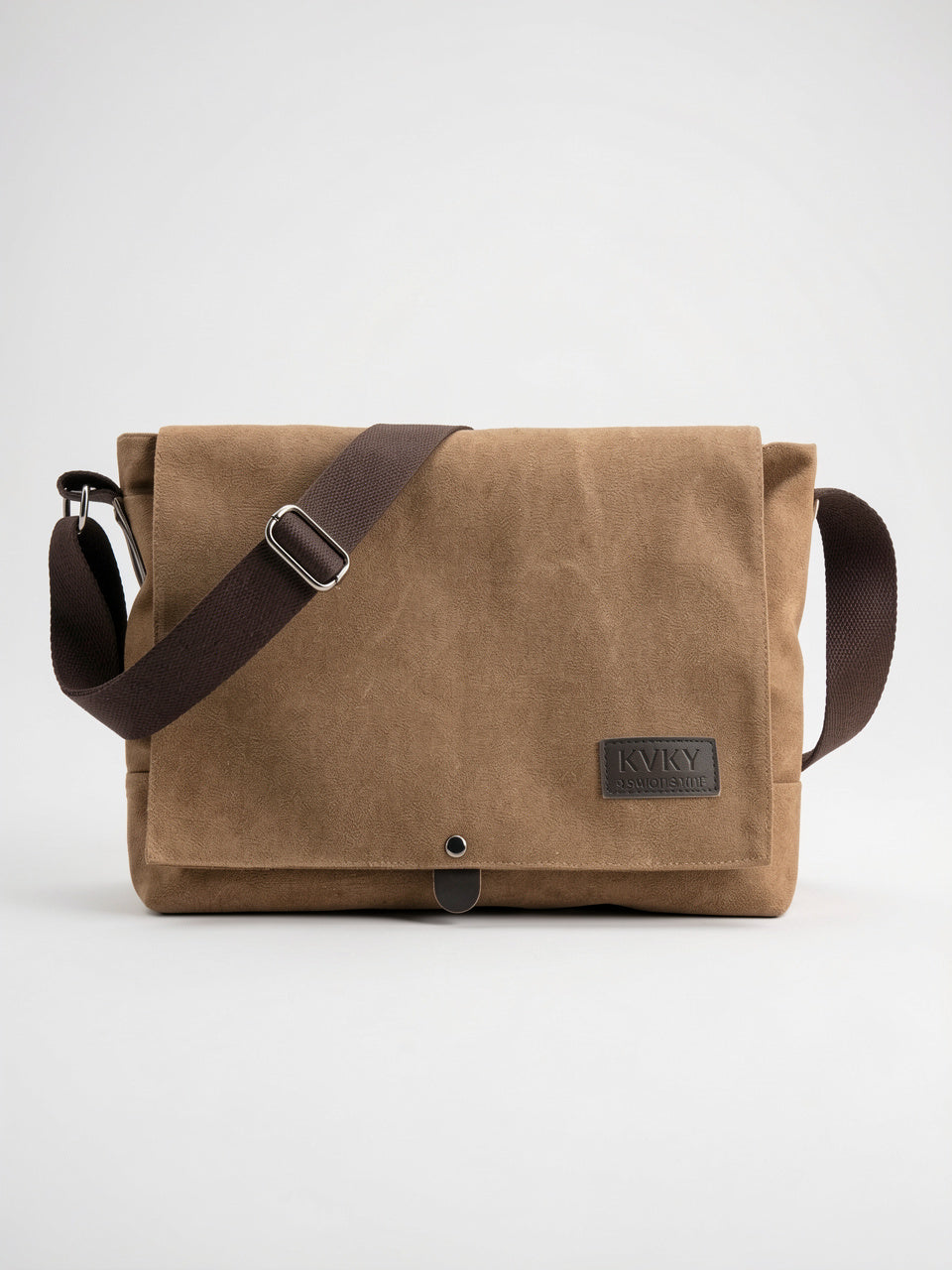 Sacoche Bandoulière Canvas Homme Poches Zippée Quotidien Rabat - Marron