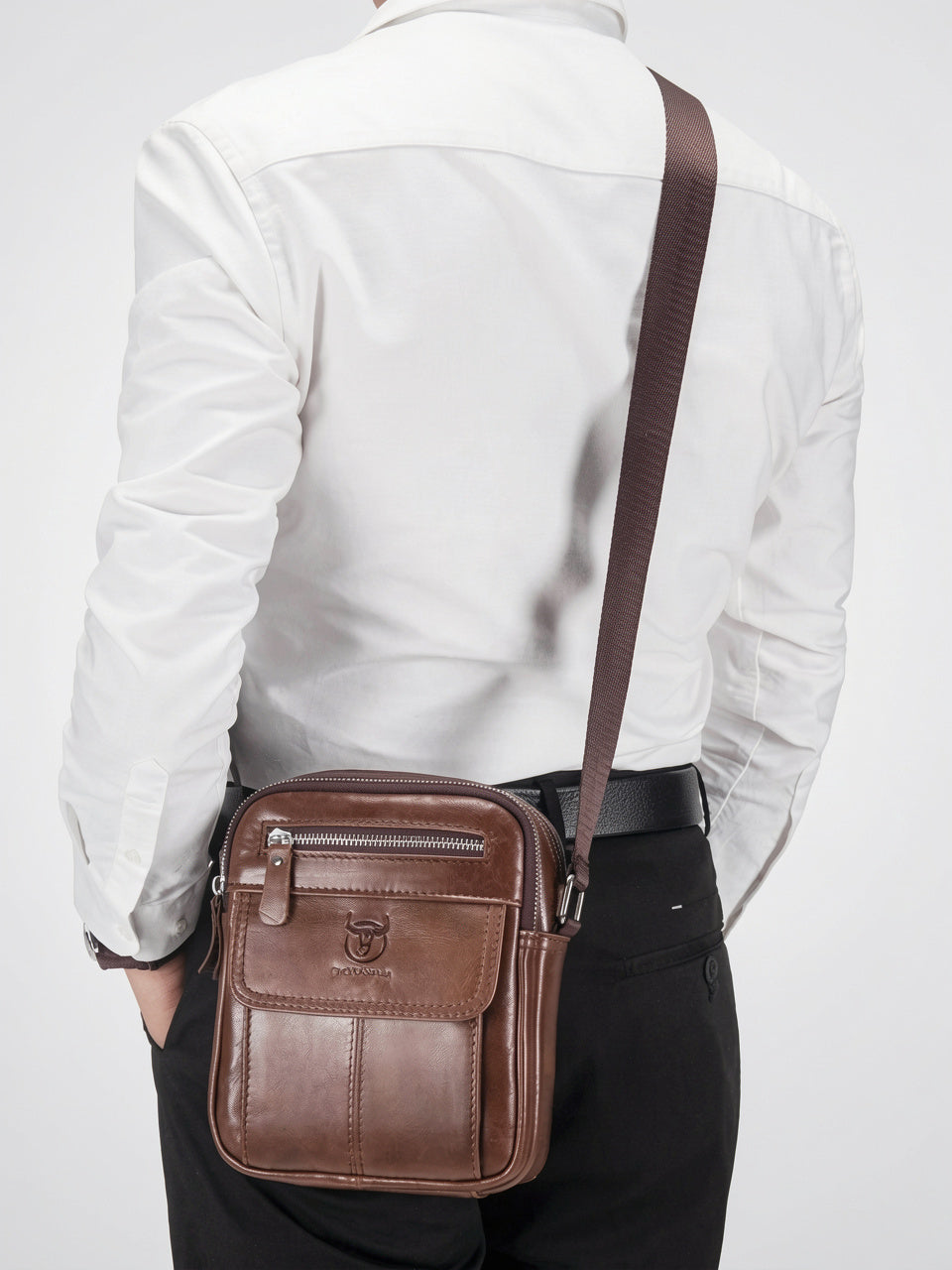Sacoche Bandoulière Croisée Homme Cuir Pratique Compacte - 10