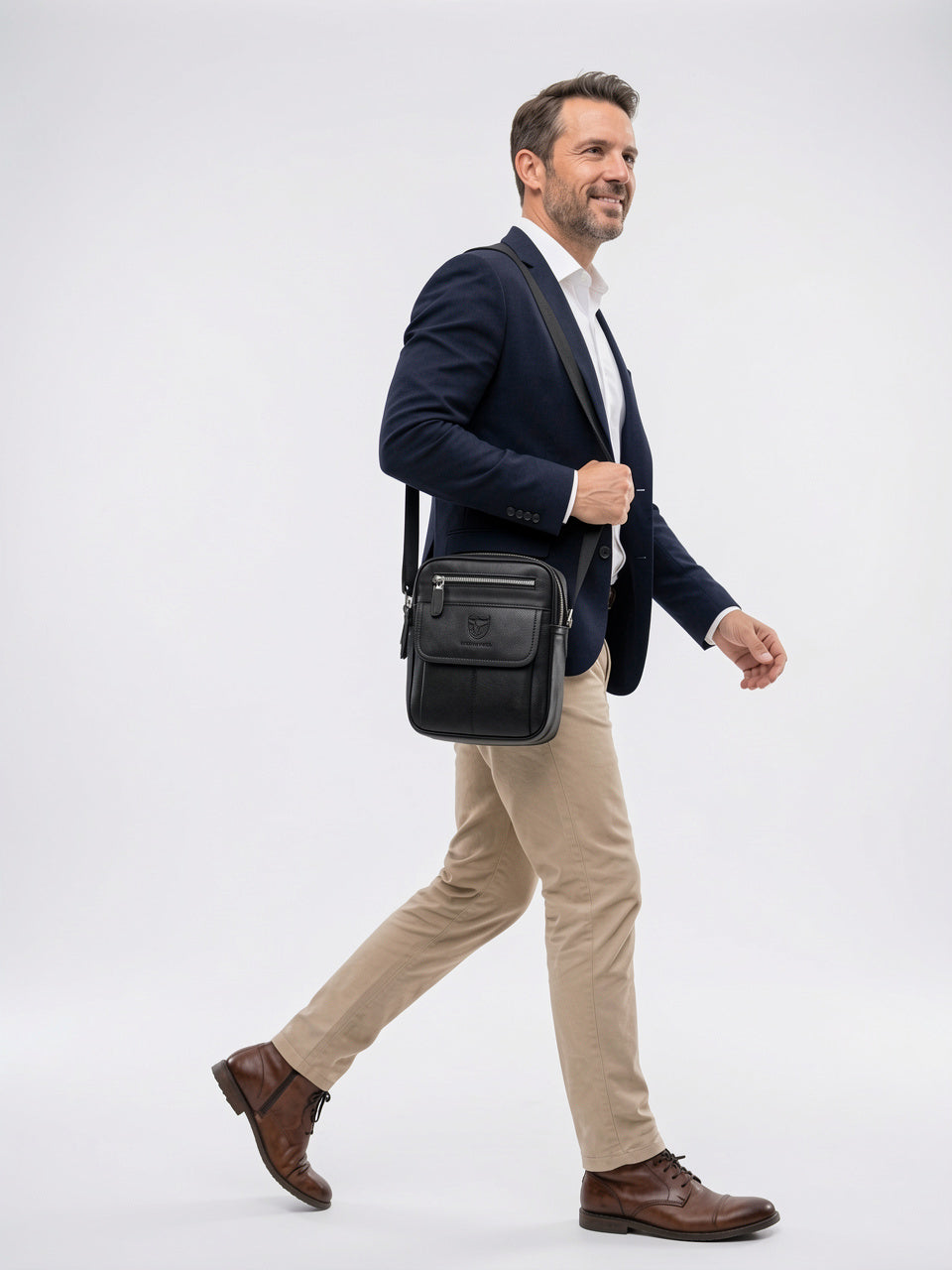 Sacoche Bandoulière Croisée Homme Cuir Pratique Compacte - 3