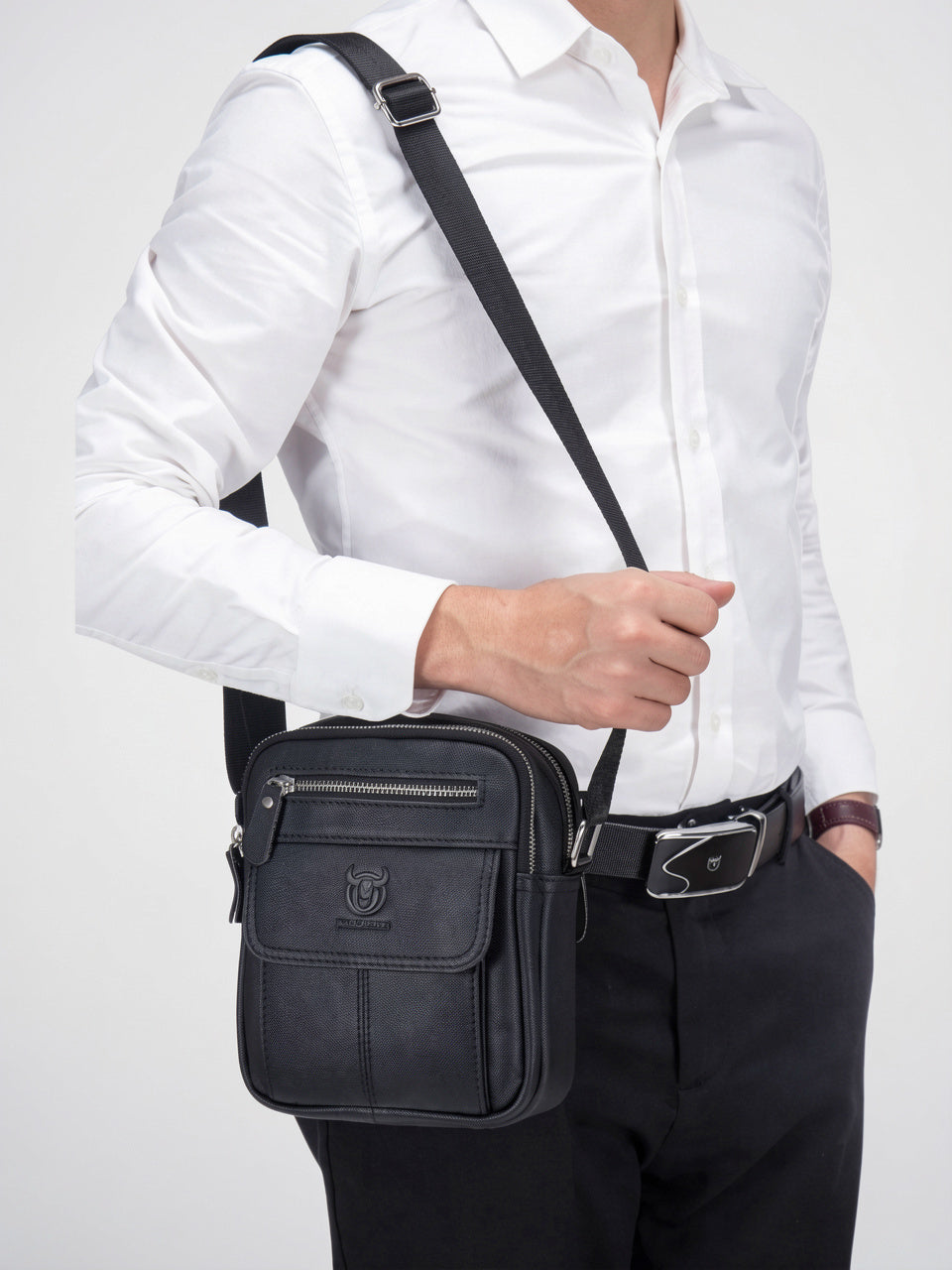 Sacoche Bandoulière Croisée Homme Cuir Pratique Compacte - 4