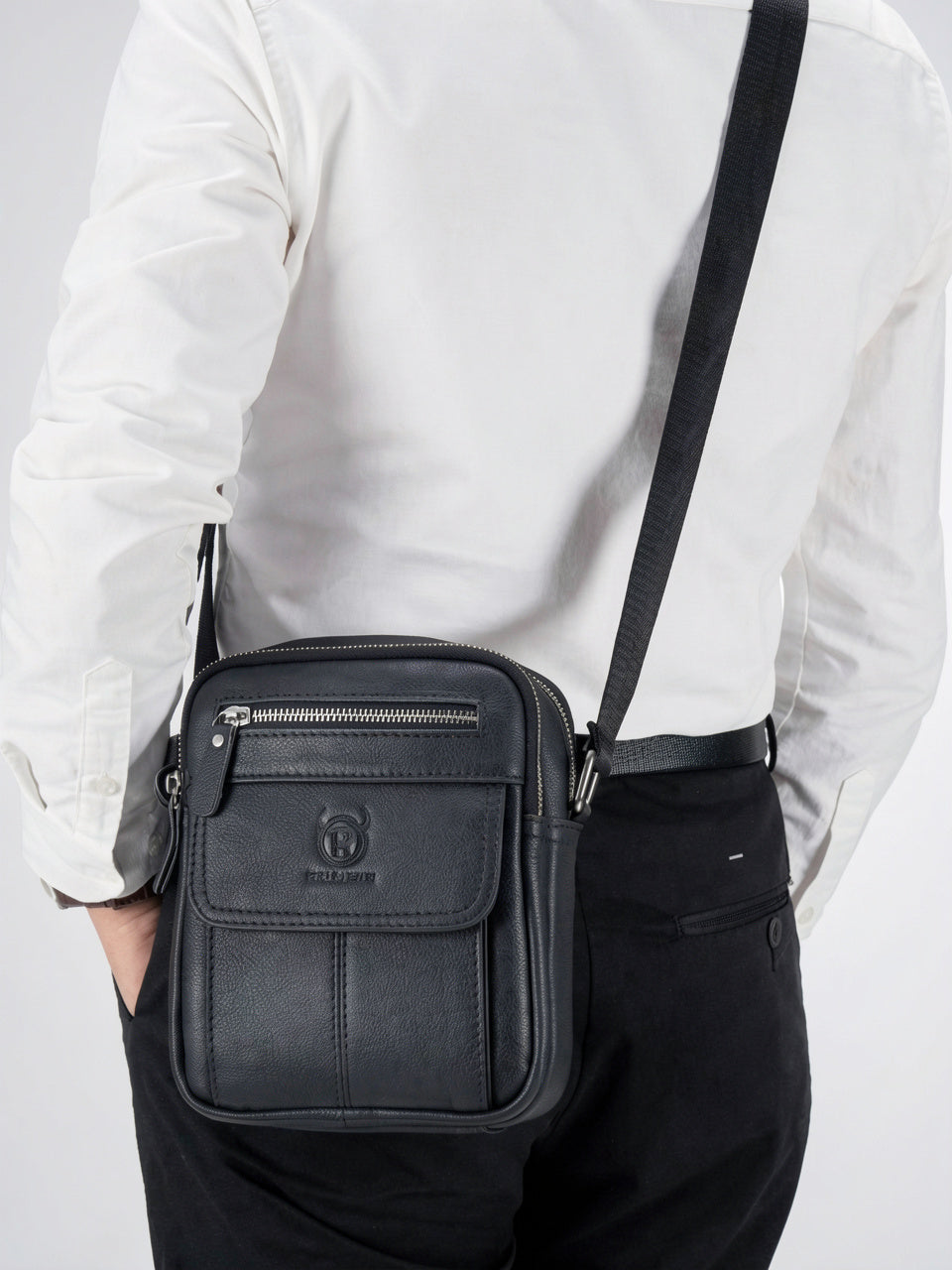 Sacoche Bandoulière Croisée Homme Cuir Pratique Compacte - 5