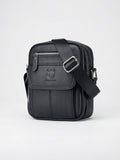 Sacoche Bandoulière Croisée Homme Cuir Pratique Compacte - Noir