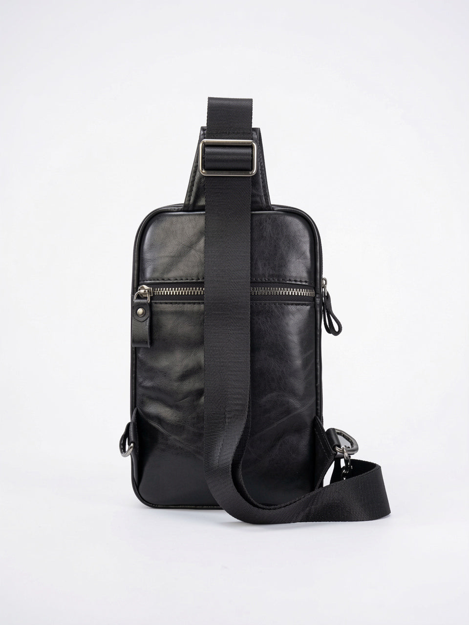 Sacoche Bandoulière Cuir Homme Compacte Zippée Vertical - 5