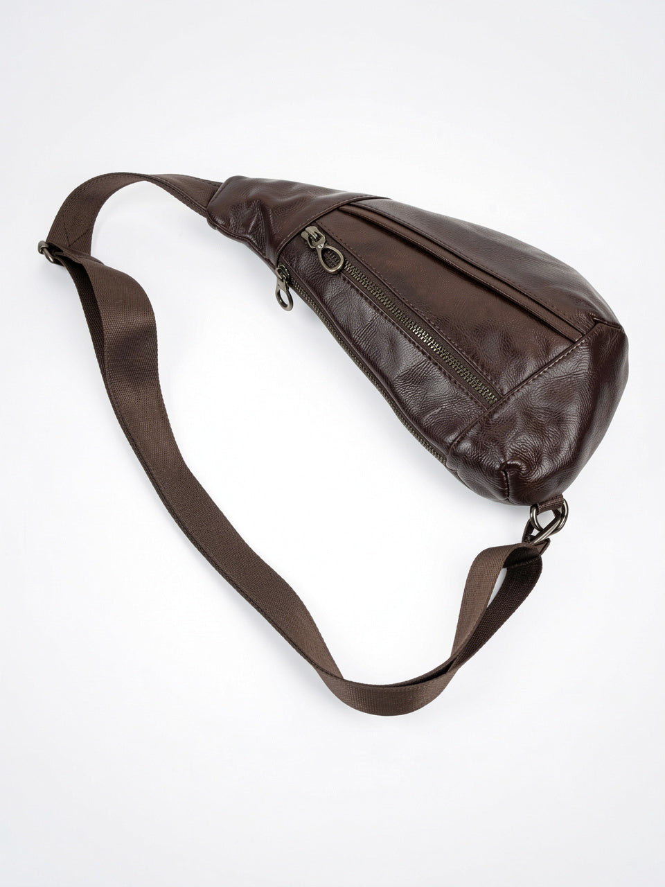 Sacoche Bandoulière en Cuir Homme Urbaine Sling Réglable - 14