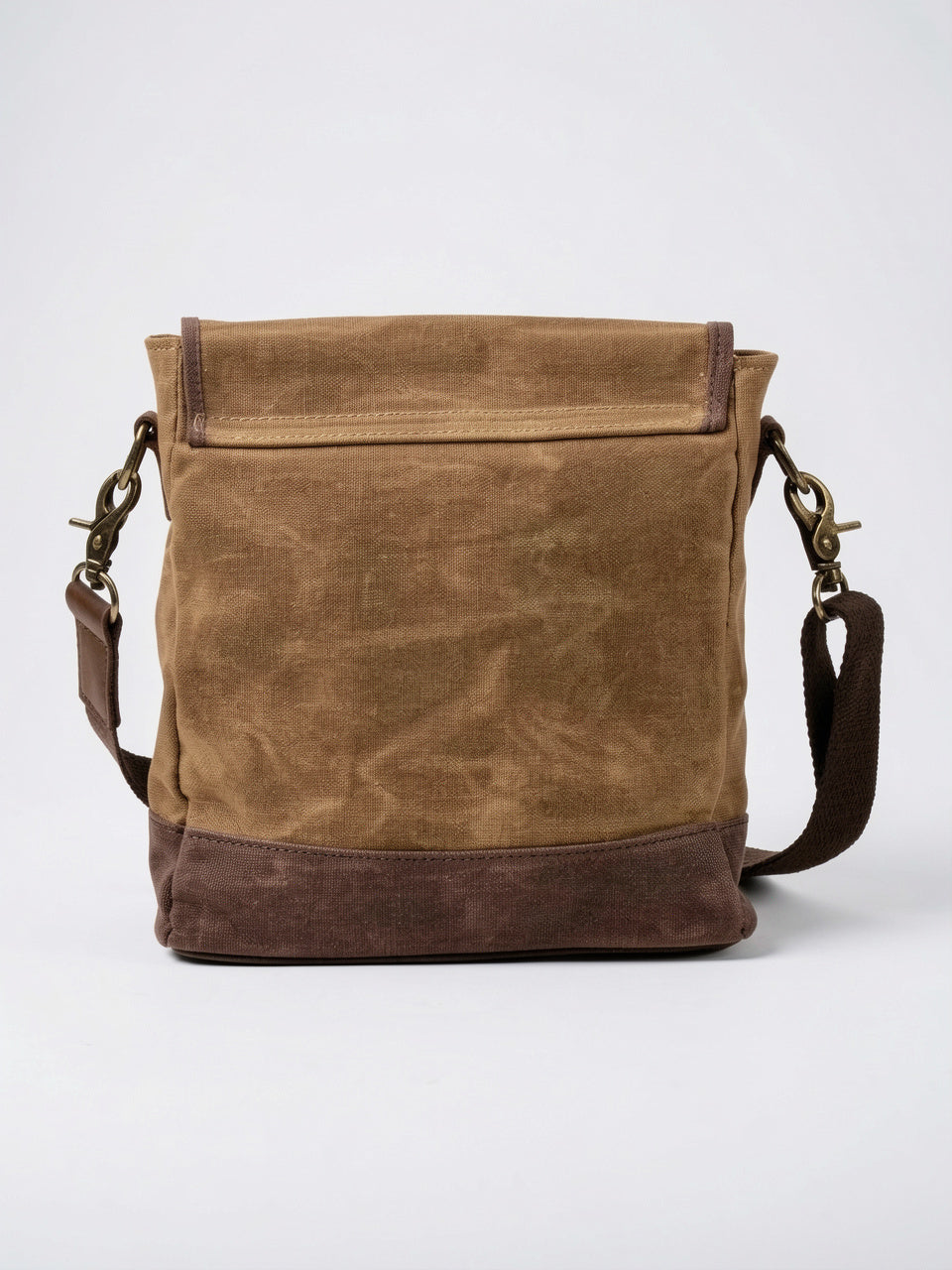 Sacoche Bandoulière Homme Canvas Ciré Petite Rabat Vintage - 3