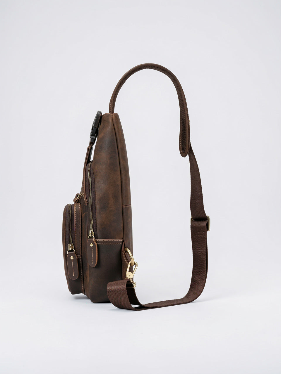 Sacoche Bandoulière Homme Cuir de Vache Zippée - 4