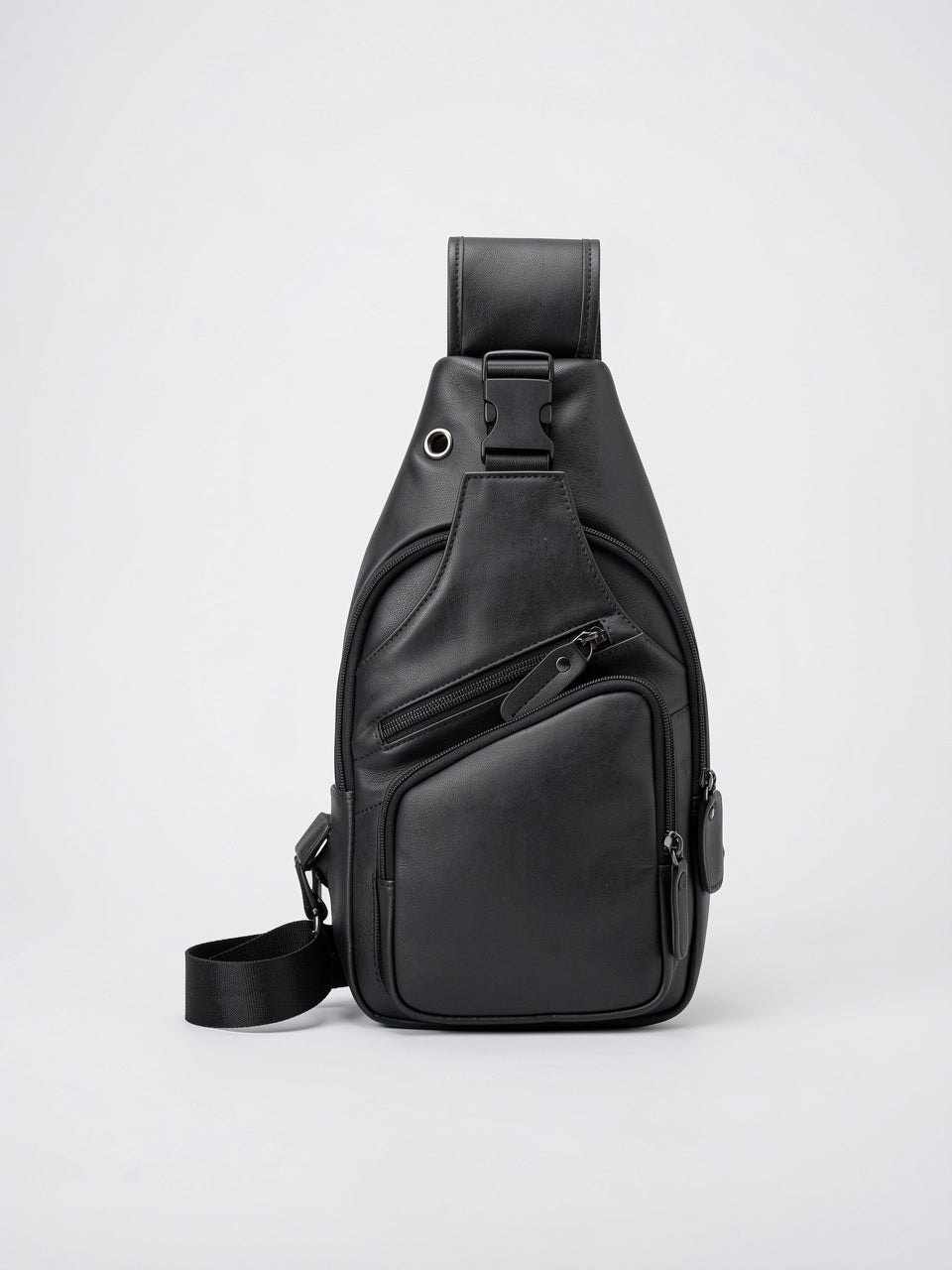 Sacoche Bandoulière Homme Cuir de Vache Zippée - Noir