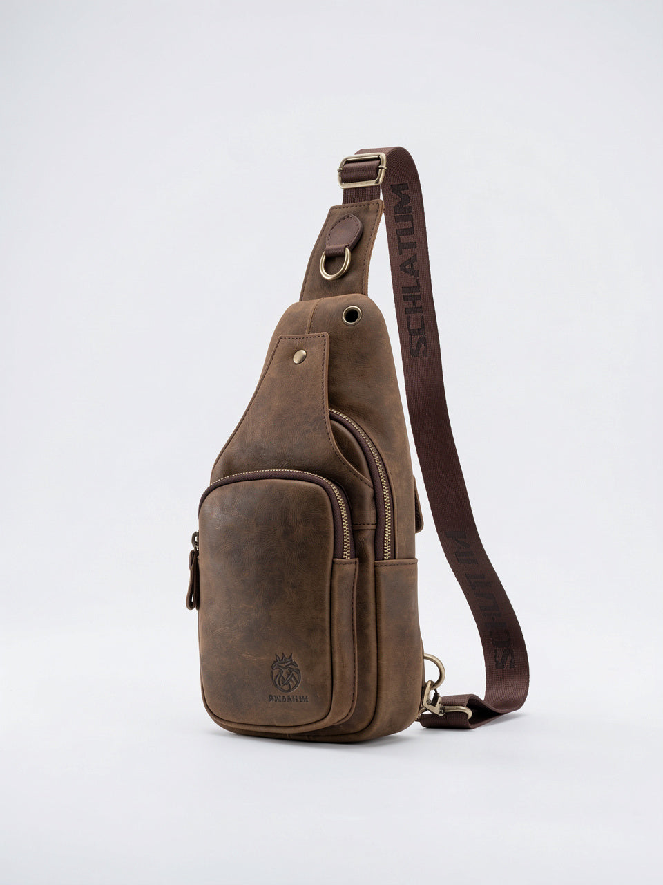 Sacoche Bandoulière Homme Cuir Durable Zippée Verticale Compacte - 17cm x 33cm x 10cm