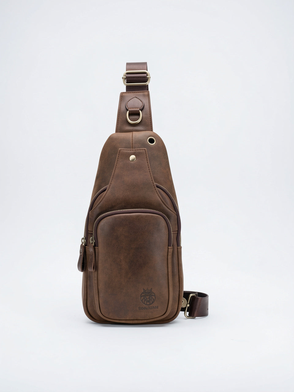 Sacoche Bandoulière Homme Cuir Durable Zippée Verticale Compacte - 3