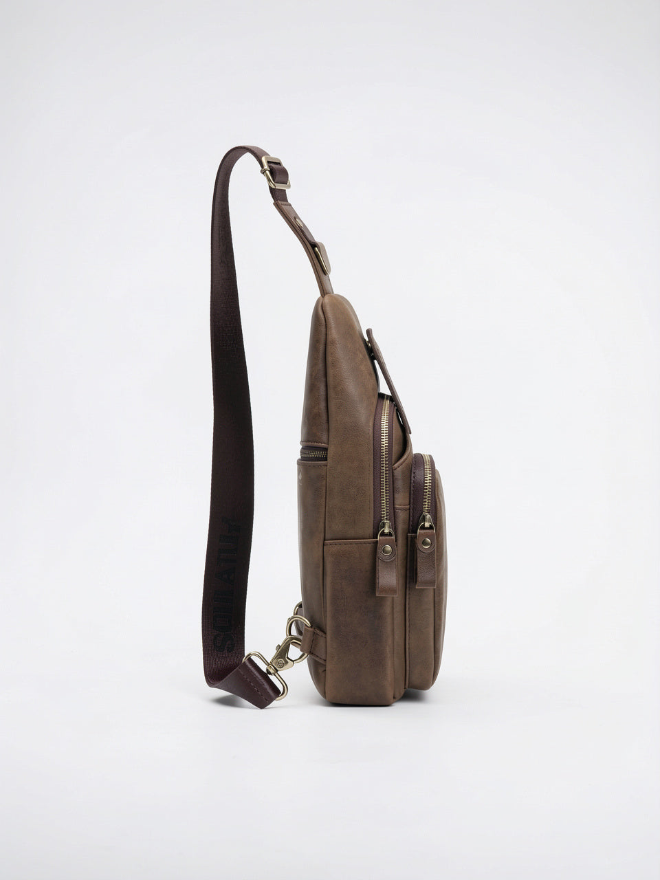 Sacoche Bandoulière Homme Cuir Durable Zippée Verticale Compacte - 4