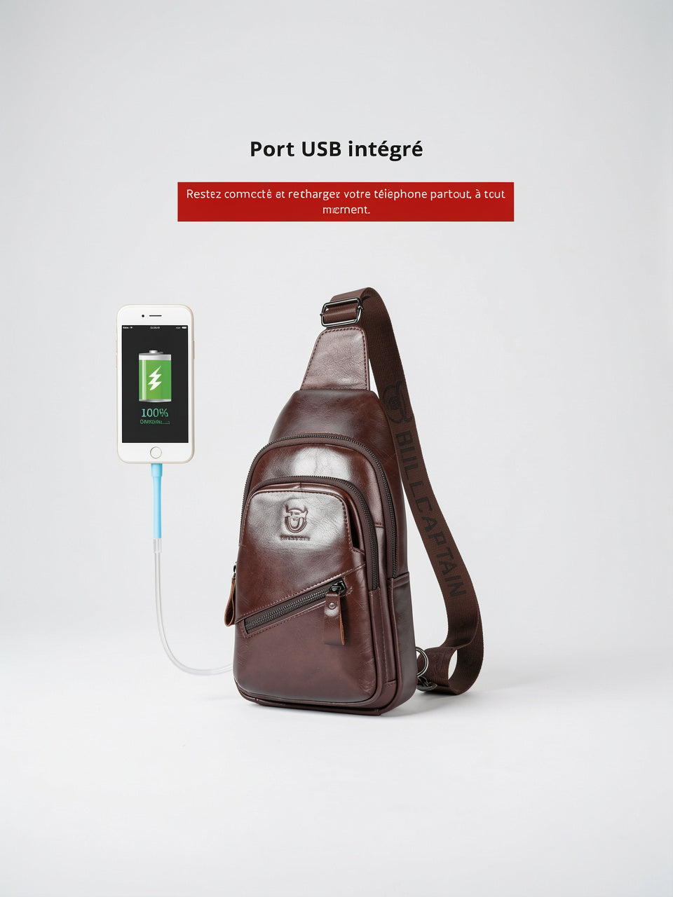 Sacoche Bandoulière Homme Cuir Grande Capacité Tablette Voyage - 10