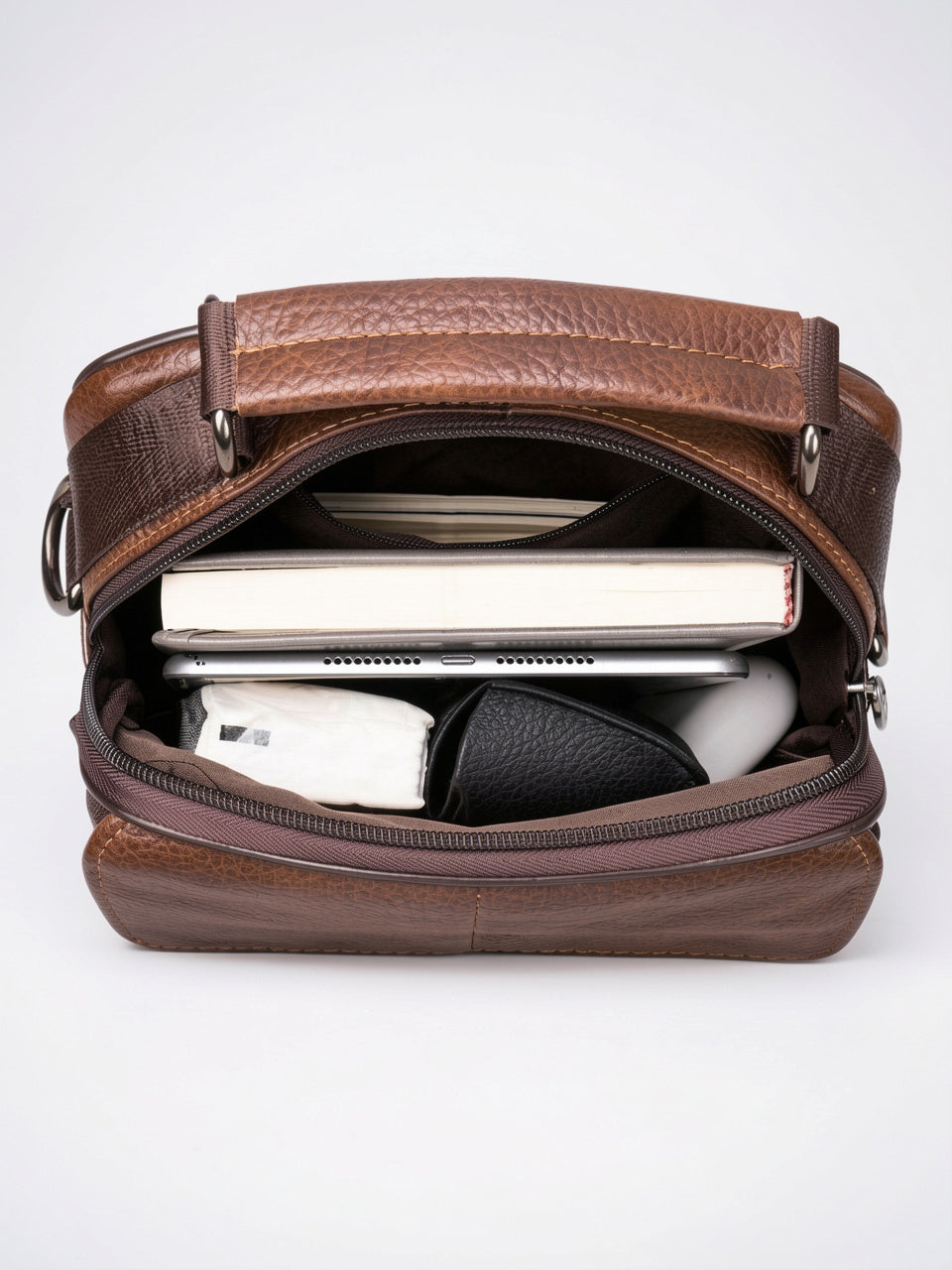 Sacoche Bandoulière Homme Cuir Sécurisée Poche Zippée Compacte - 7