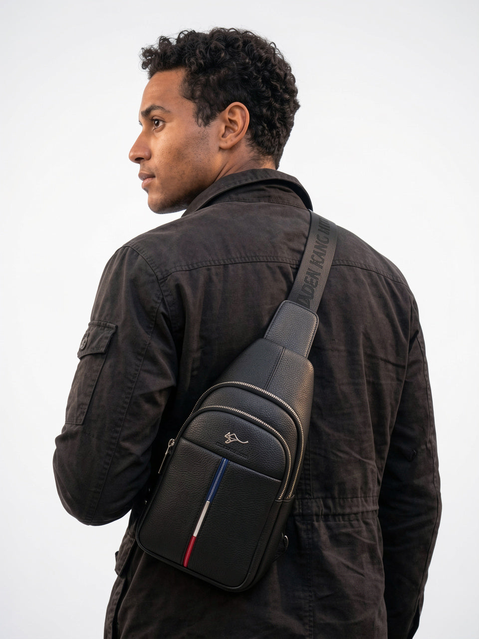 Sacoche Bandoulière Homme Cuir Vertical format Zippée Compacte - 2