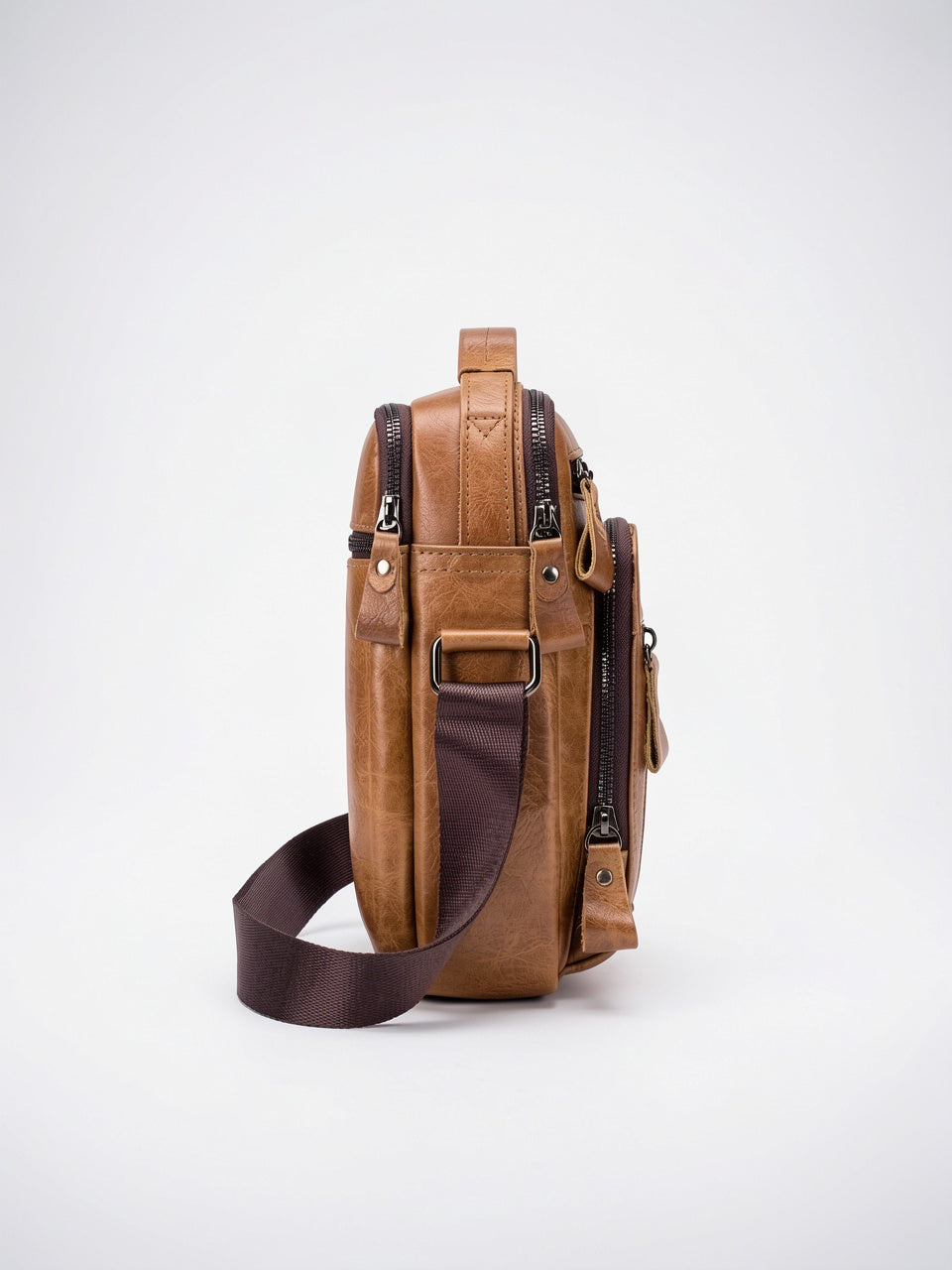 Sacoche Bandoulière Homme en Simili Cuir Pratique Zippée - 10