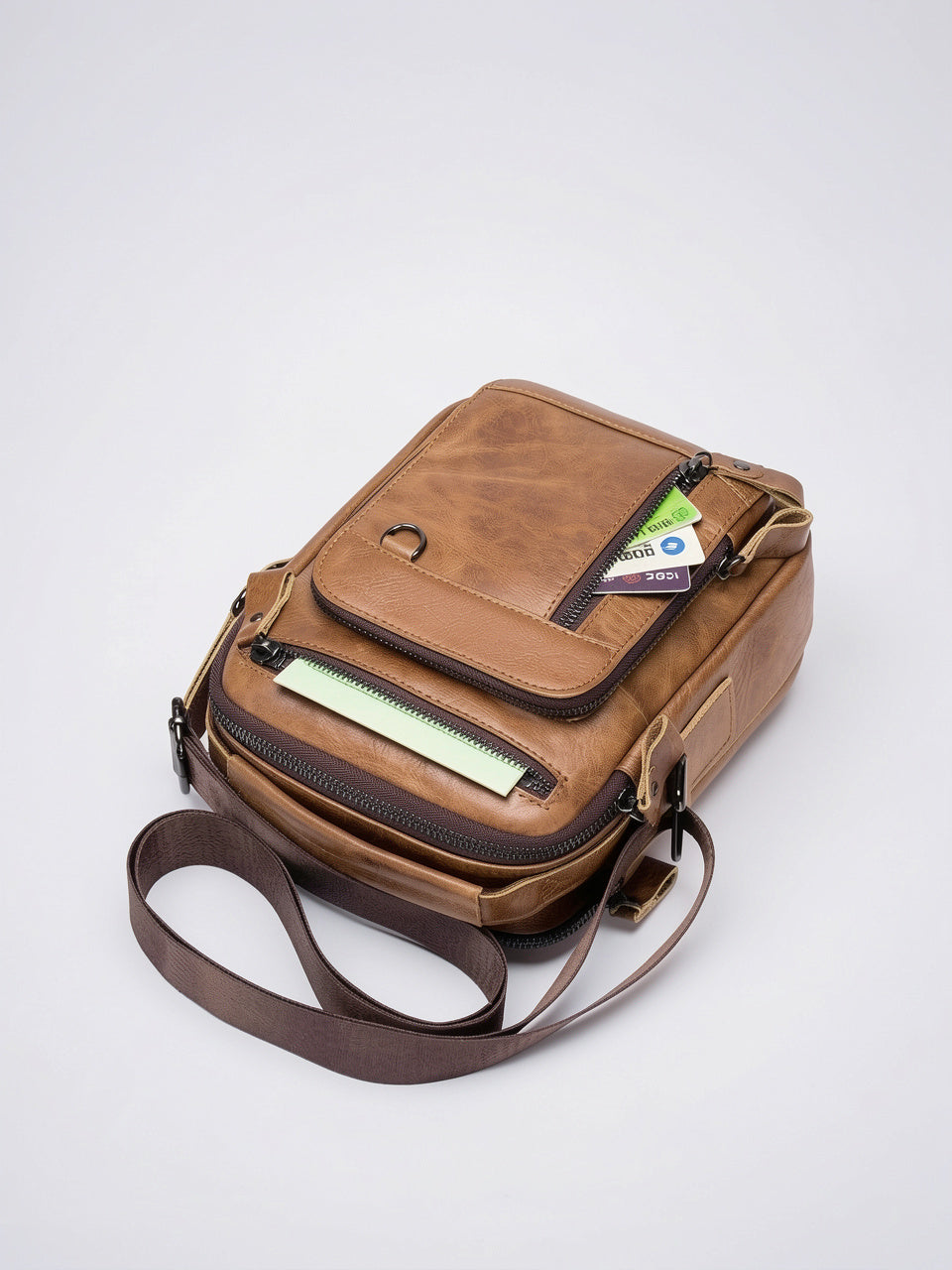 Sacoche Bandoulière Homme en Simili Cuir Pratique Zippée - 11