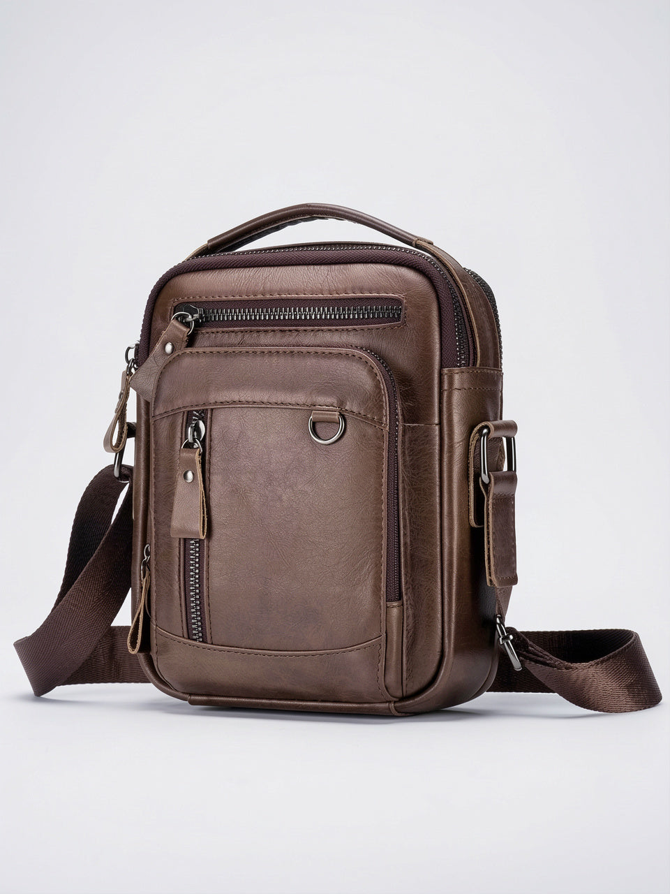 Sacoche Bandoulière Homme en Simili Cuir Pratique Zippée - 2