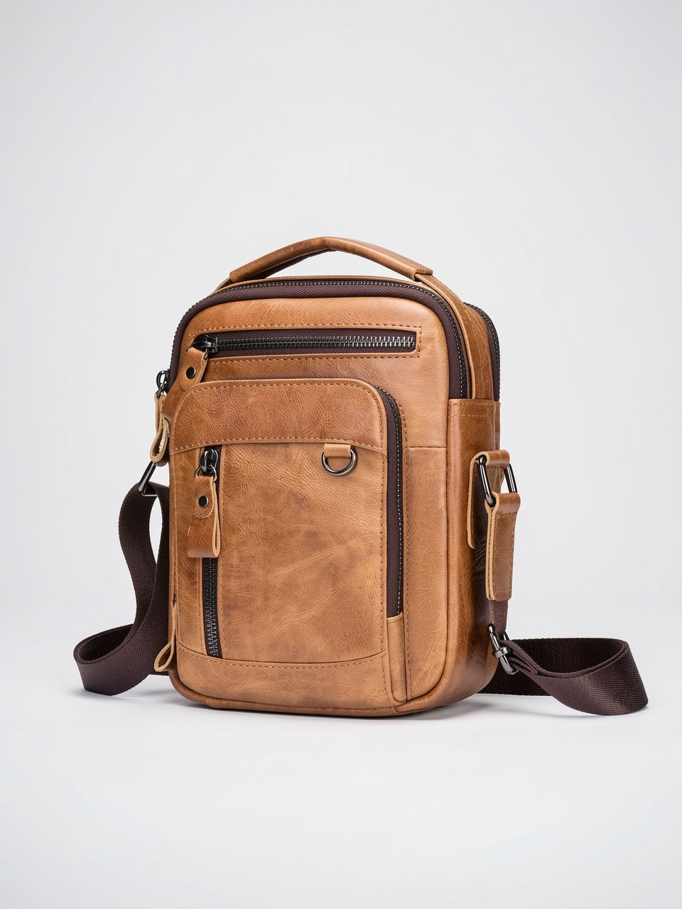 Sacoche Bandoulière Homme en Simili Cuir Pratique Zippée - 6