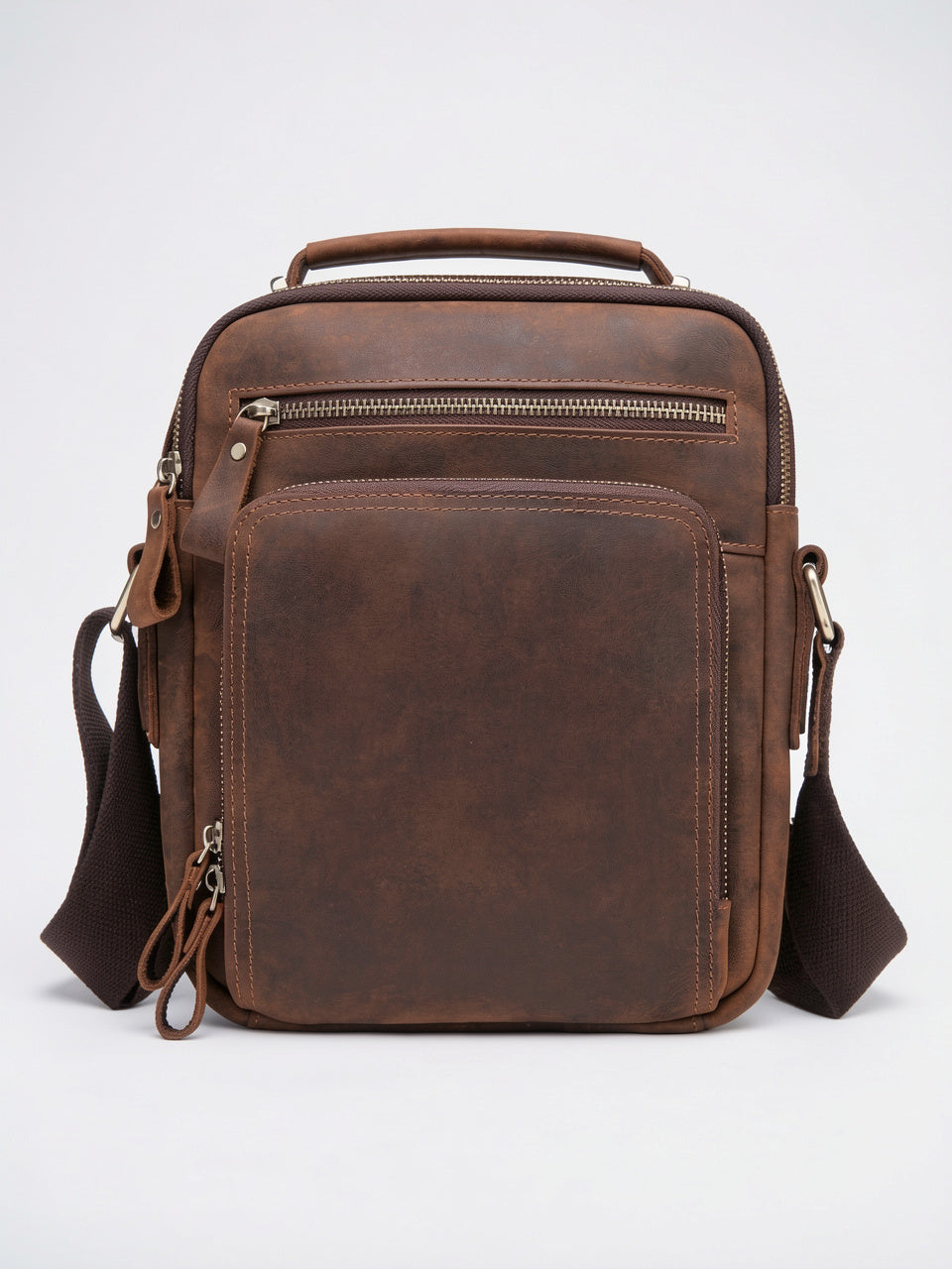 Sacoche Bandoulière Homme Haut de Gamme Cuir Zippée - 7