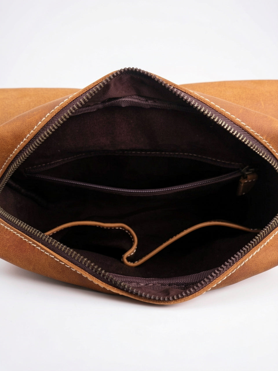 Sacoche Bandoulière Homme Rabat Véritable Cuir Compacte Zippée - 12
