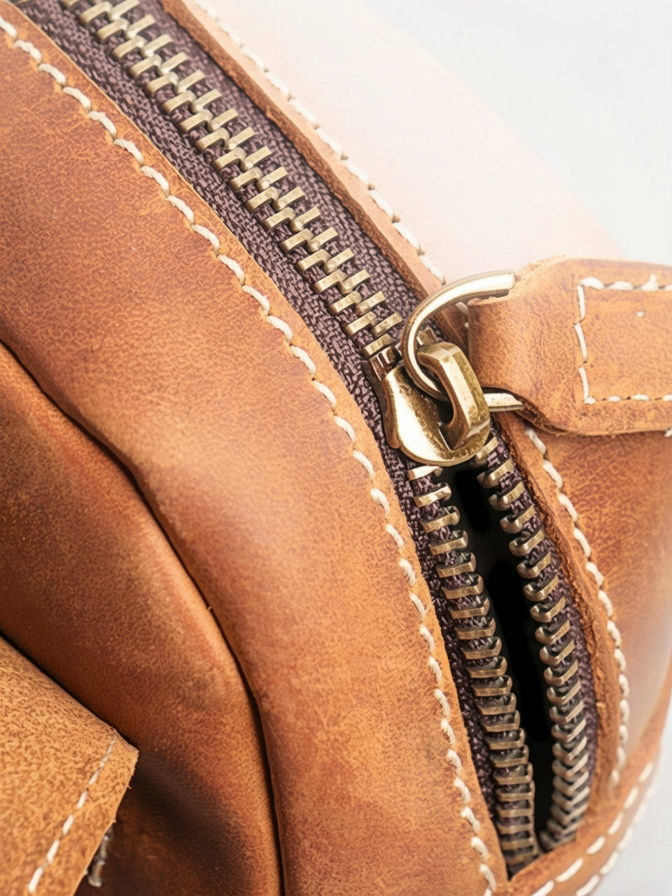 Sacoche Bandoulière Homme Rabat Véritable Cuir Compacte Zippée - 7