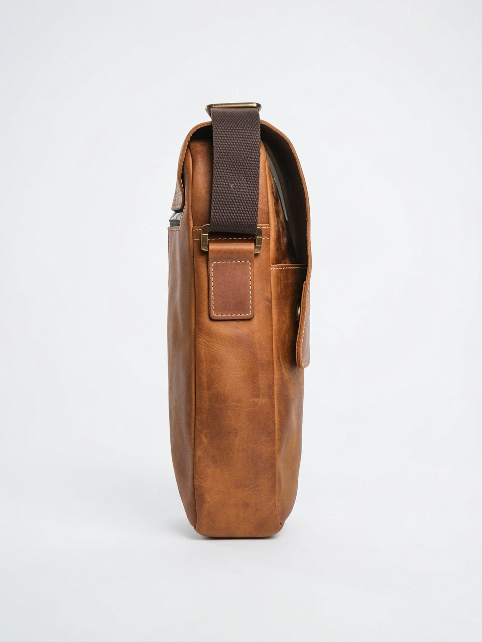 Sacoche Bandoulière Homme Rabat Véritable Cuir Compacte Zippée - 9