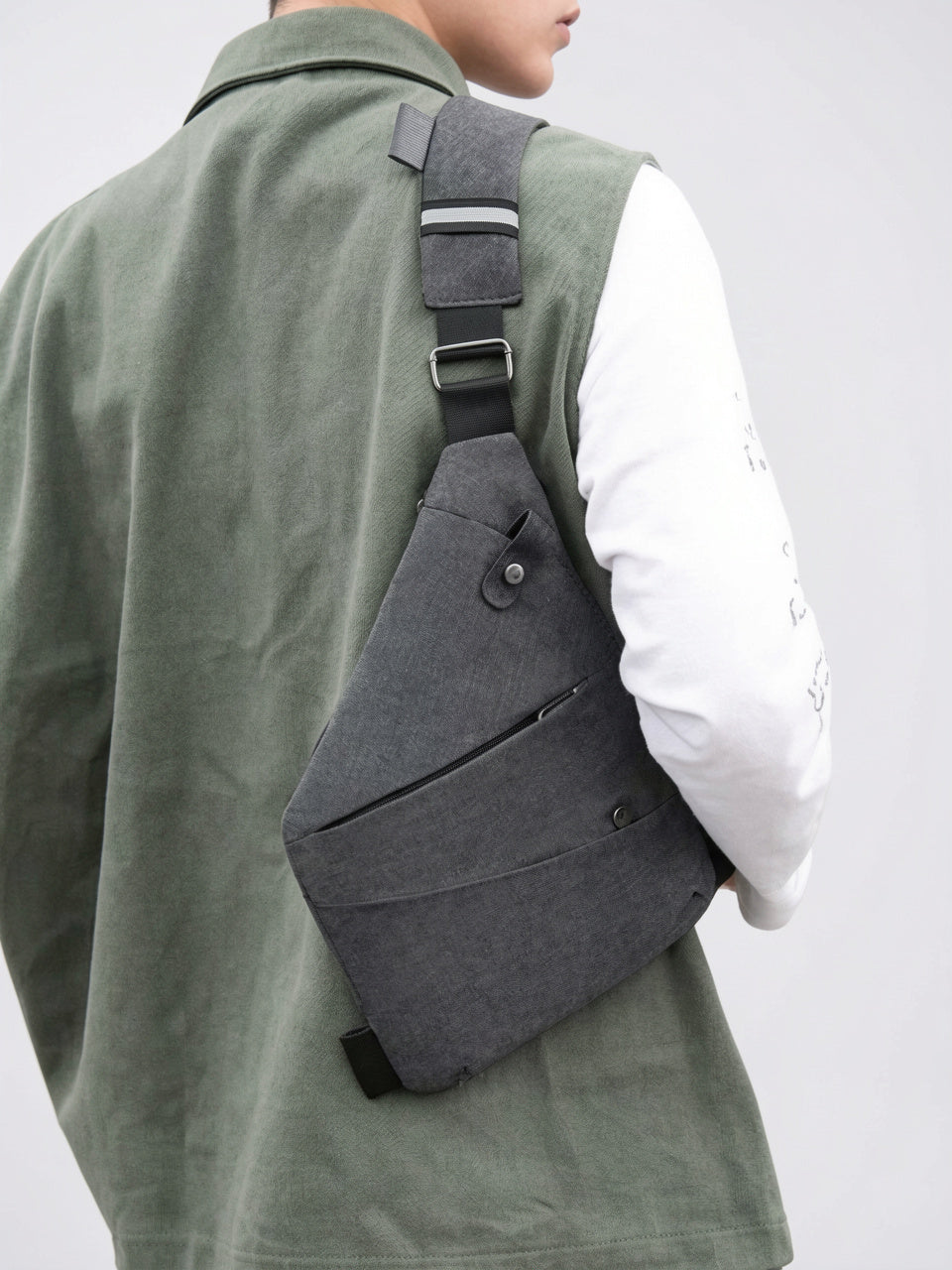 Sacoche Bandoulière Homme Tissu Légère Moderne Pratique Sling - 10