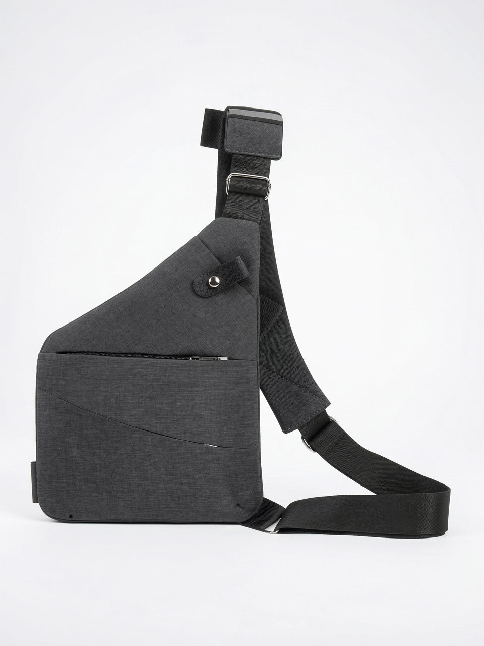 Sacoche Bandoulière Homme Tissu Légère Moderne Pratique Sling - Tissu Gris 23cm x 31cm x 2cm - Droit