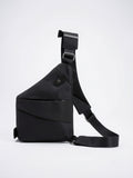 Sacoche Bandoulière Homme Tissu Légère Moderne Pratique Sling - Tissu Noir 23cm x 31cm x 2cm - Droit