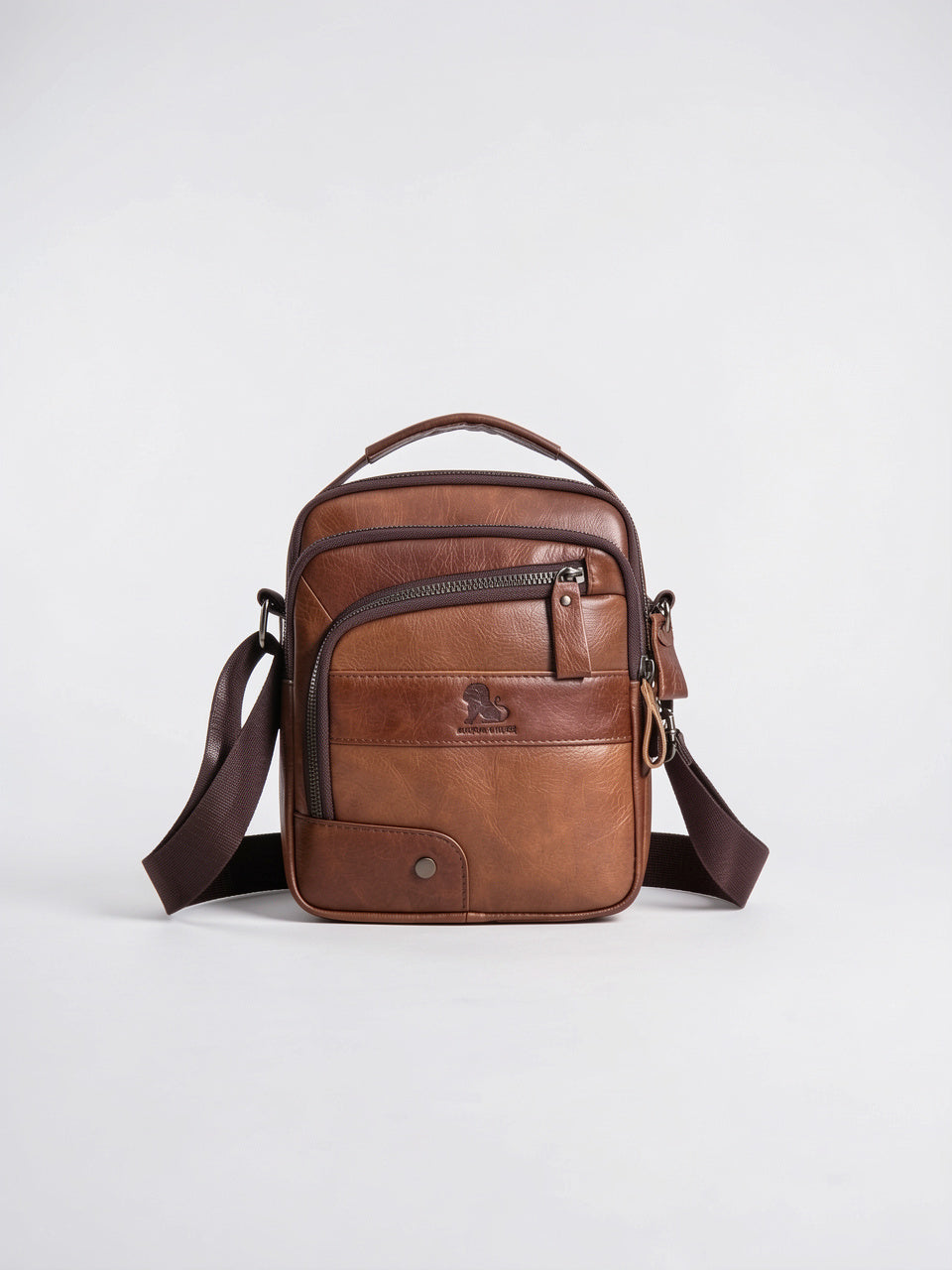 Sacoche Bandoulière Homme Vintage Cuir Poches Tablettes - 1