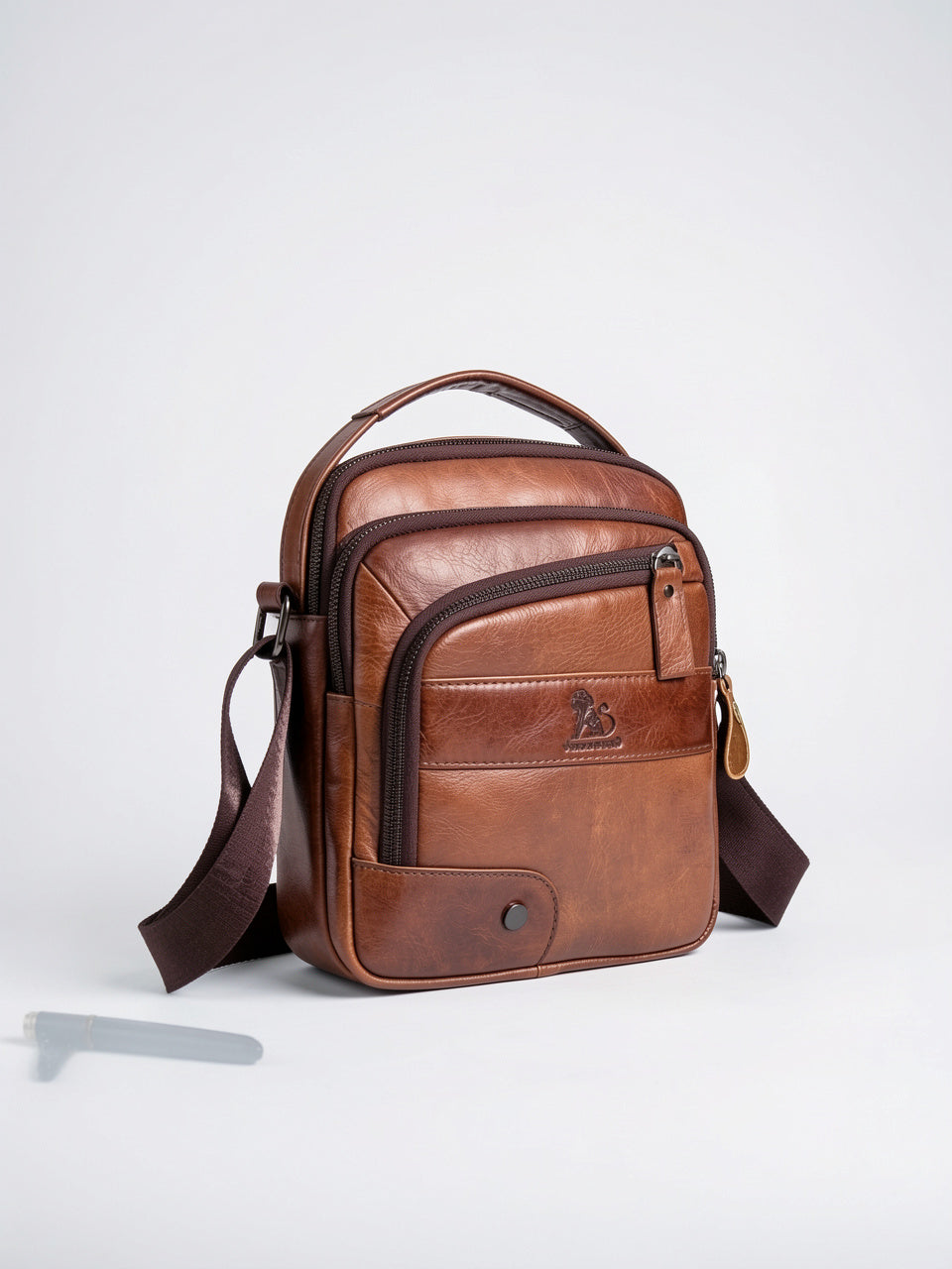 Sacoche Bandoulière Homme Vintage Cuir Poches Tablettes - 5