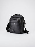 Sacoche Bandoulière Homme Vintage Cuir Poches Tablettes - Noir