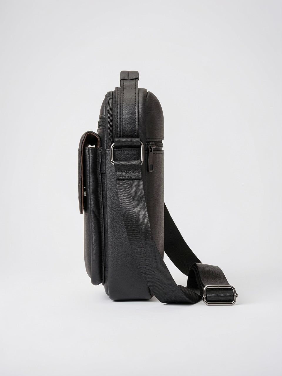 Sacoche Bandoulière Homme Zippée Poignée en Véritable Cuir - 9