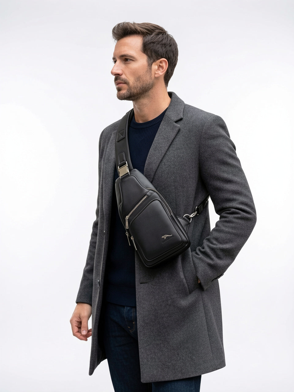 Sacoche Bandoulière Raffinée Homme Cuir Imperméable - 2