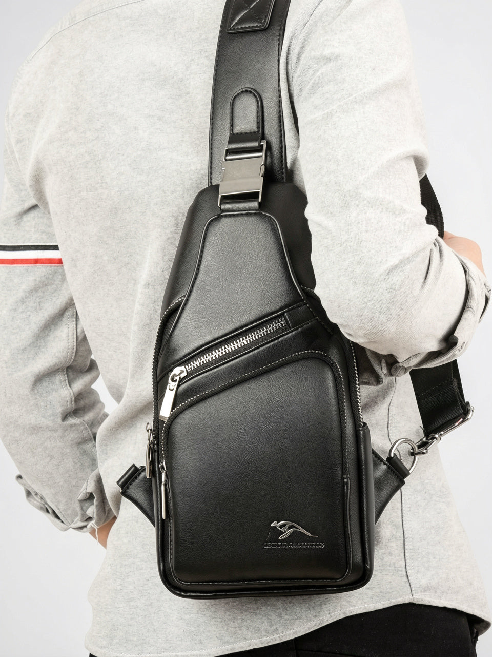 Sacoche Bandoulière Raffinée Homme Cuir Imperméable - 4