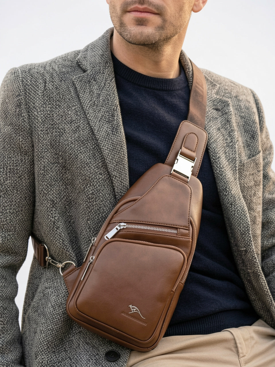 Sacoche Bandoulière Raffinée Homme Cuir Imperméable - 6