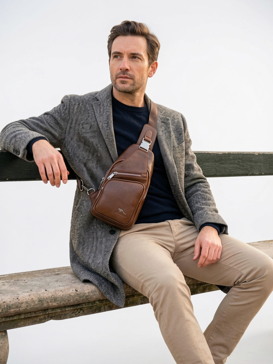 Sacoche Bandoulière Raffinée Homme Cuir Imperméable - 7